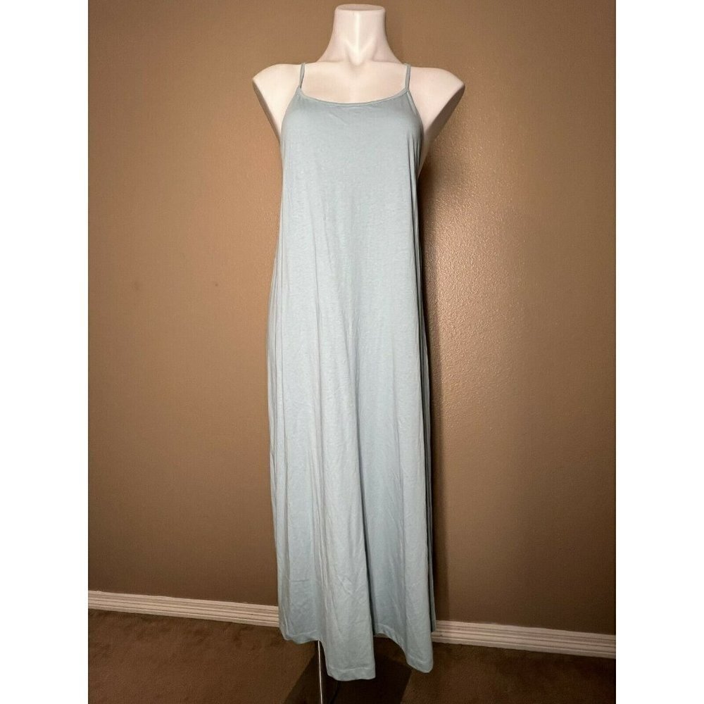ZARA NEW light blue 100% COTTON sleveless neck, M DRESS